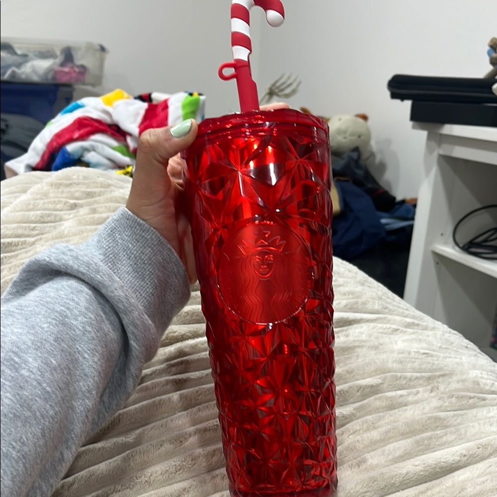 Starbucks Christmas Red Tumbler with Straw